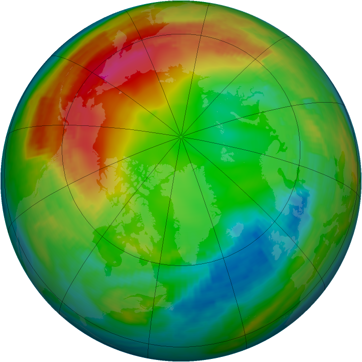 Arctic ozone map for 28 January 2000